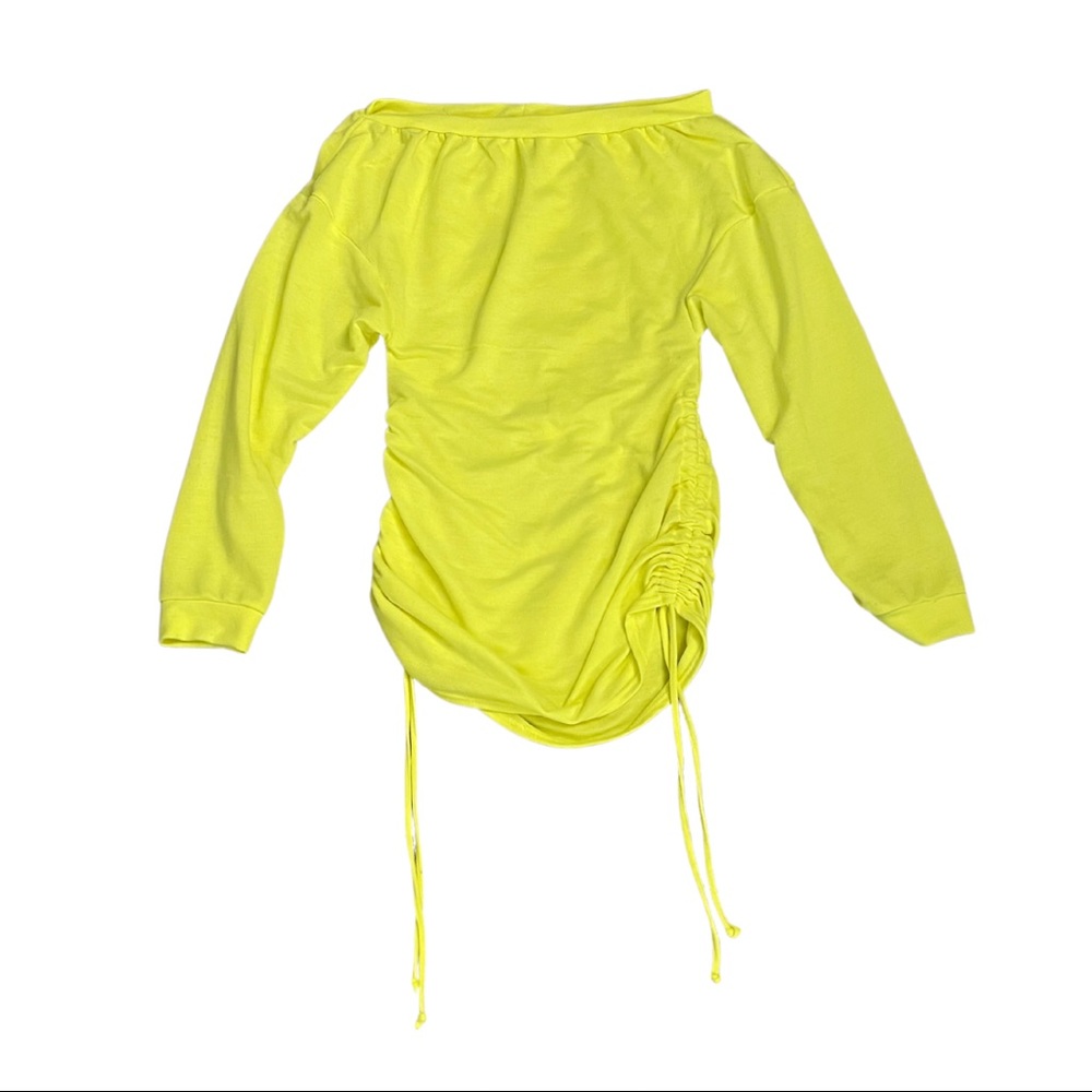 Off the should neon yellow top